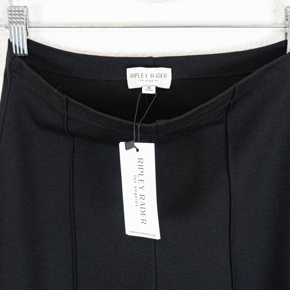 RIPLEY RADER Black Ponte Knit Long Wide Leg Pant size 4 (Large) - Picture 6 of 11